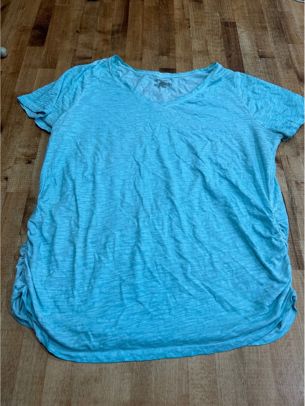 Lane Bryant Women's Light Blue Cotton V-Neck T-Shirt Size 14/16